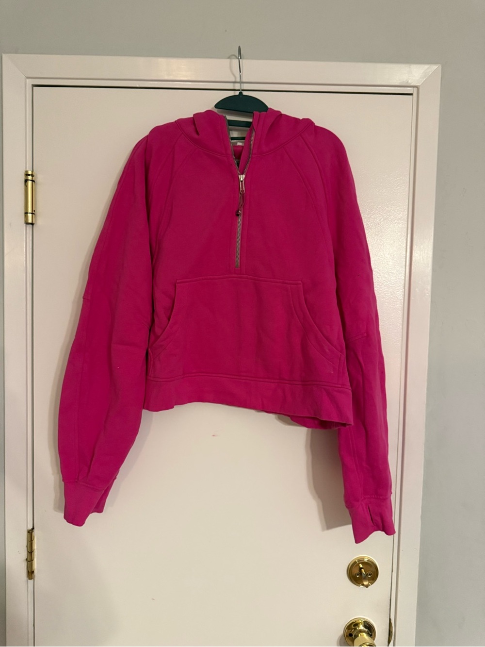 lululemon athletica Cropped Half-Zip Hoodie - Hot Pink